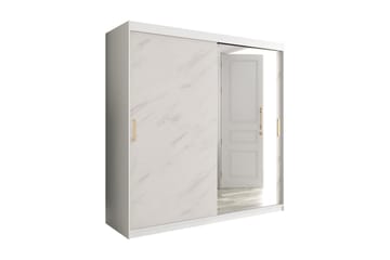 Marmuria Garderobe med Spejl 200 cm Marmormønster