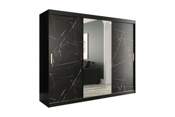 Marmuria Garderobe med Spejl 250 cm Marmormønster
