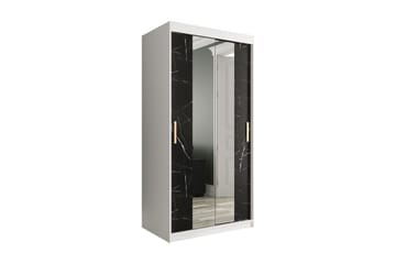 Marmuria Garderobe med Spejle Kant 100 cm Marmormønster