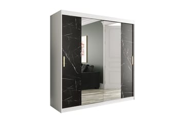 Marmuria Garderobe med Spejle Kant 200 cm Marmormønster