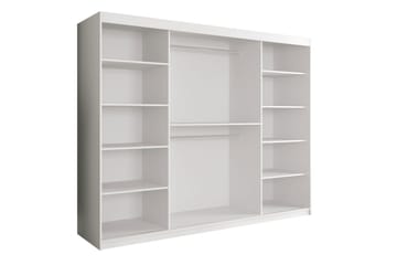 Marmuria Garderobe med Spejle Kant 250 cm Marmormønster - Sort - Opbevaring - Tøjopbevaring - Garderobeskabe
