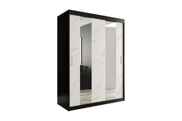 Marmuria Garderobe med Spejle Midt 150 cm Marmormønster