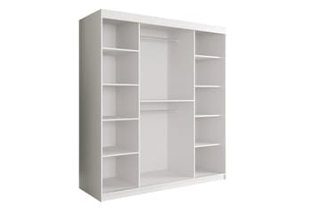 Marmuria Garderobe med Spejle Midt 180 cm Marmormønster - Sort/Hvid/Guld - Opbevaring - Tøjopbevaring - Garderobeskabe
