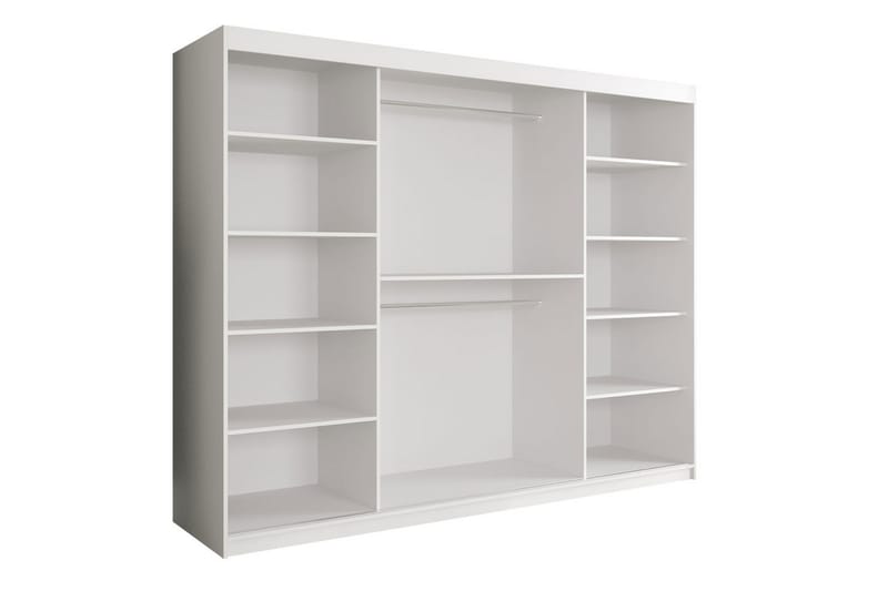 Marmuria Garderobe med Spejle Midt 250 cm Marmormønster - Sort - Opbevaring - Tøjopbevaring - Garderobeskabe