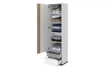 Metropolitan Garderobe 55x199 cm - Brun/Hvid/Lysgrå/Sort - Opbevaring - Tøjopbevaring - Garderobeskabe