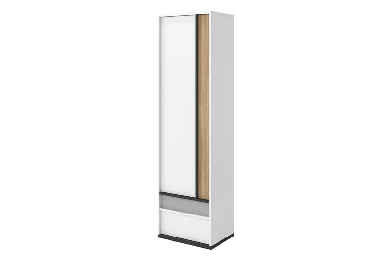Metropolitan Garderobe 55x199 cm - Brun/Hvid/Lysgrå/Sort - Opbevaring - Tøjopbevaring - Garderobeskabe
