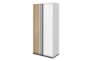 Metropolitan Garderobe 90x199 cm - Hvid/Grå/Sort - Opbevaring - Tøjopbevaring - Garderobeskabe