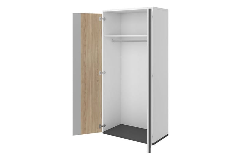 Metropolitan Garderobe 90x199 cm - Hvid/Grå/Sort - Opbevaring - Tøjopbevaring - Garderobeskabe