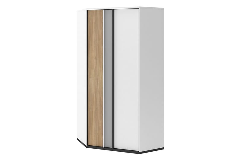 Metropolitan Garderobe 95x199 cm, Brun/Hvid/Lysgrå/Sort