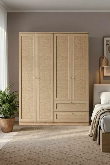 Meyloren garderobe 137x182 cm - Beige - Opbevaring - Tøjopbevaring - Garderobeskabe - Garderobeskab & klædeskab