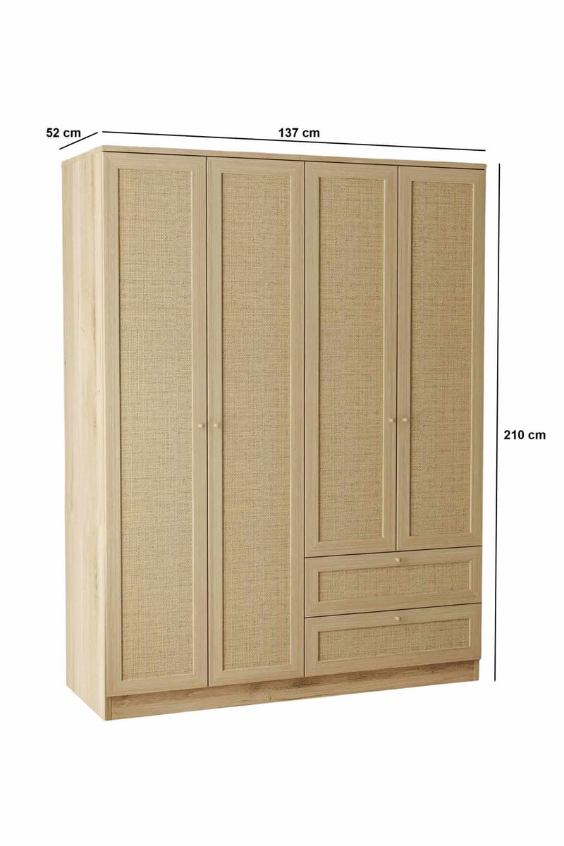 Meyloren garderobe 137x210 cm - Beige - Opbevaring - Tøjopbevaring - Garderobeskabe - Garderobeskab & klædeskab