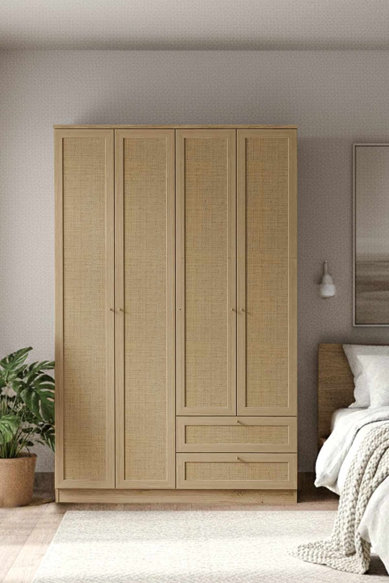 Meyloren garderobe 137x210 cm - Beige - Opbevaring - Tøjopbevaring - Garderobeskabe - Garderobeskab & klædeskab