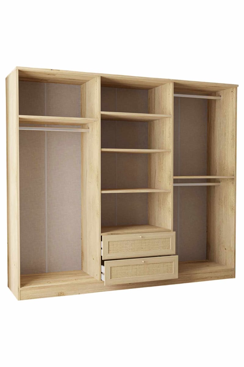 Meyloren garderobe 206x182 cm - Beige - Opbevaring - Tøjopbevaring - Garderobeskabe - Garderobeskab & klædeskab