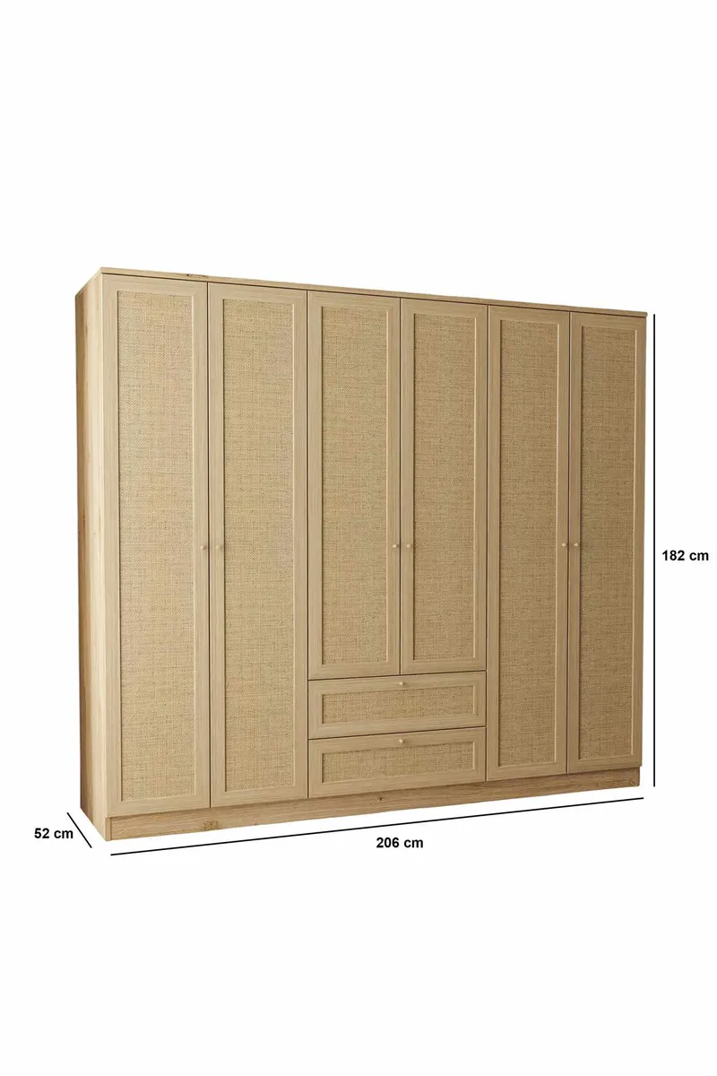 Meyloren garderobe 206x182 cm - Beige - Opbevaring - Tøjopbevaring - Garderobeskabe - Garderobeskab & klædeskab