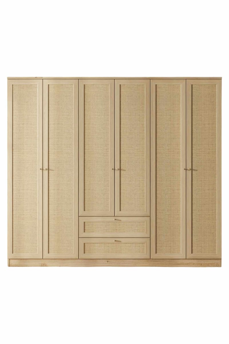 Meyloren garderobe 206x182 cm - Beige - Opbevaring - Tøjopbevaring - Garderobeskabe - Garderobeskab & klædeskab