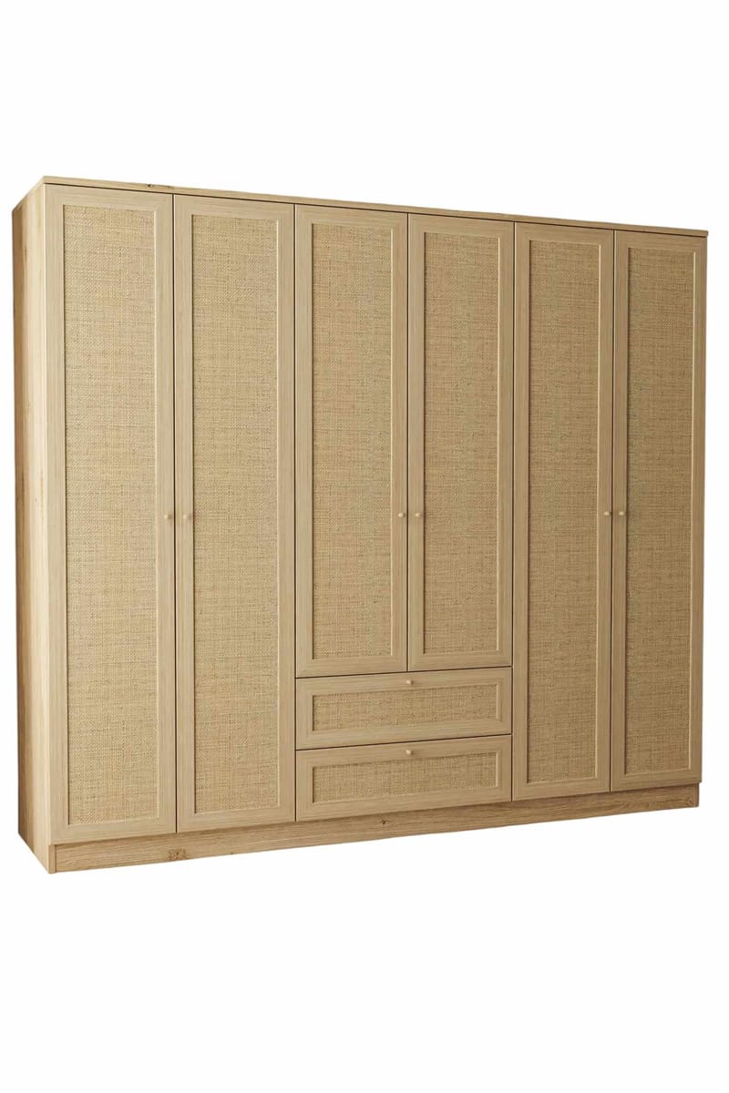 Meyloren garderobe 206x182 cm - Beige - Opbevaring - Tøjopbevaring - Garderobeskabe - Garderobeskab & klædeskab