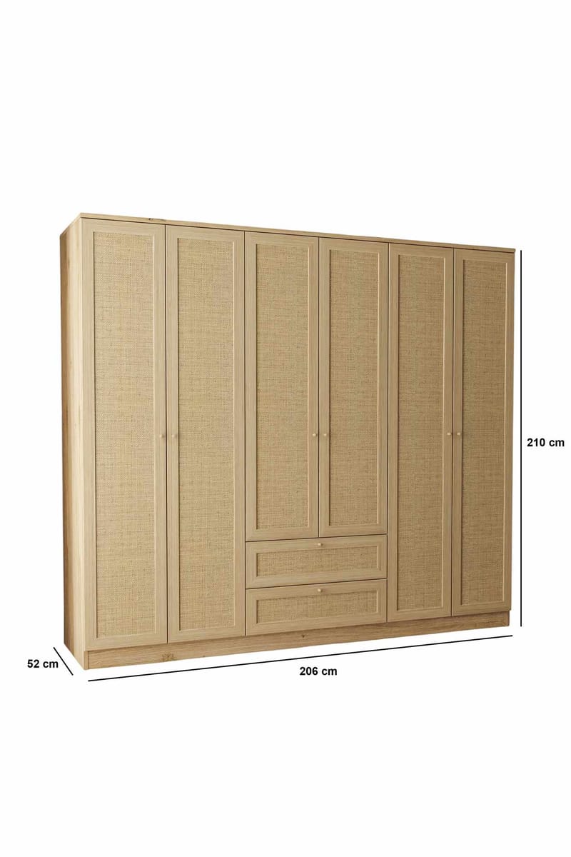 Meyloren garderobe 206x210 cm - Beige - Opbevaring - Tøjopbevaring - Garderobeskabe - Garderobeskab & klædeskab