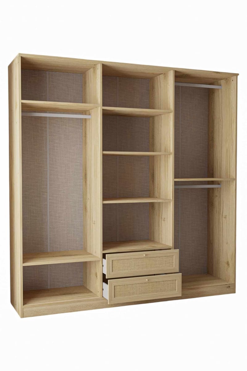 Meyloren garderobe 206x210 cm - Beige - Opbevaring - Tøjopbevaring - Garderobeskabe - Garderobeskab & klædeskab
