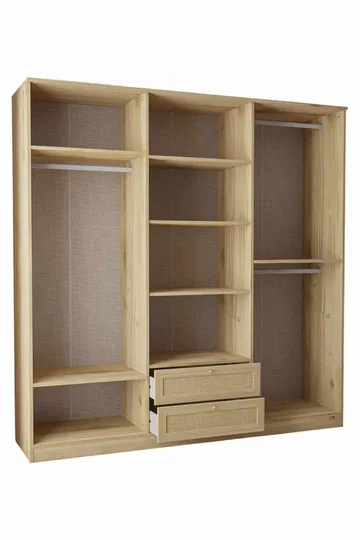 Meyloren garderobe 206x210 cm - Beige - Opbevaring - Tøjopbevaring - Garderobeskabe - Garderobeskab & klædeskab