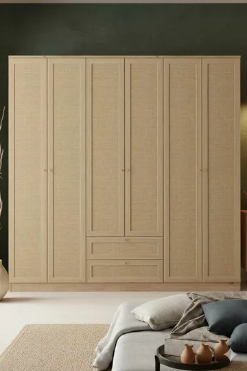 Meyloren garderobe 206x210 cm - Beige - Opbevaring - Tøjopbevaring - Garderobeskabe - Garderobeskab & klædeskab