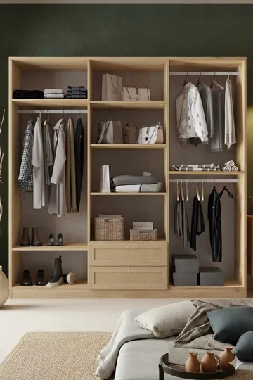 Meyloren garderobe 206x210 cm - Beige - Opbevaring - Tøjopbevaring - Garderobeskabe - Garderobeskab & klædeskab