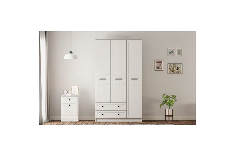 Meyra Garderobe 105x210 cm - Mat Hvid - Opbevaring - Tøjopbevaring - Garderobeskabe