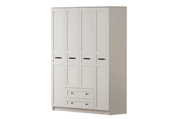 Meyra Garderobe 140x184 cm - Mat Hvid - Opbevaring - Tøjopbevaring - Garderobeskabe