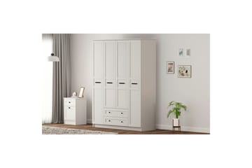 Meyra Garderobe 140x184 cm - Mat Hvid - Opbevaring - Tøjopbevaring - Garderobeskabe