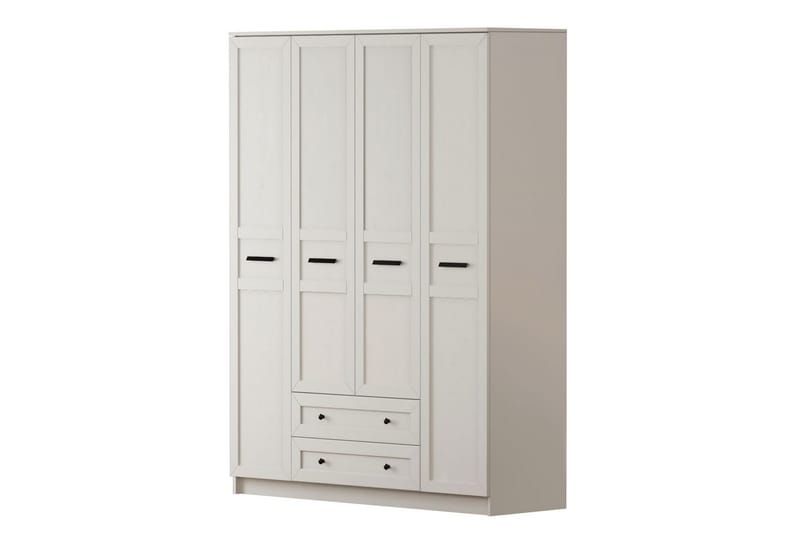 Meyra Garderobe 140x184 cm, Mat Hvid