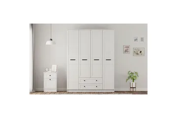 Meyra Garderobe 140x210 cm - Hvid - Opbevaring - Tøjopbevaring - Garderobeskabe