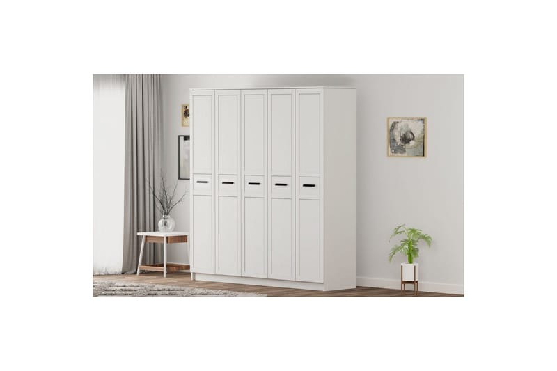Meyra Garderobe 175x184 cm - Mat Hvid - Opbevaring - Tøjopbevaring - Garderobeskabe