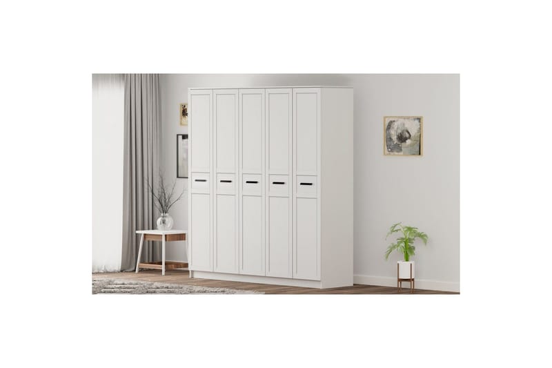 Meyra Garderobe 175x184 cm - Mat Hvid - Opbevaring - Tøjopbevaring - Garderobeskabe