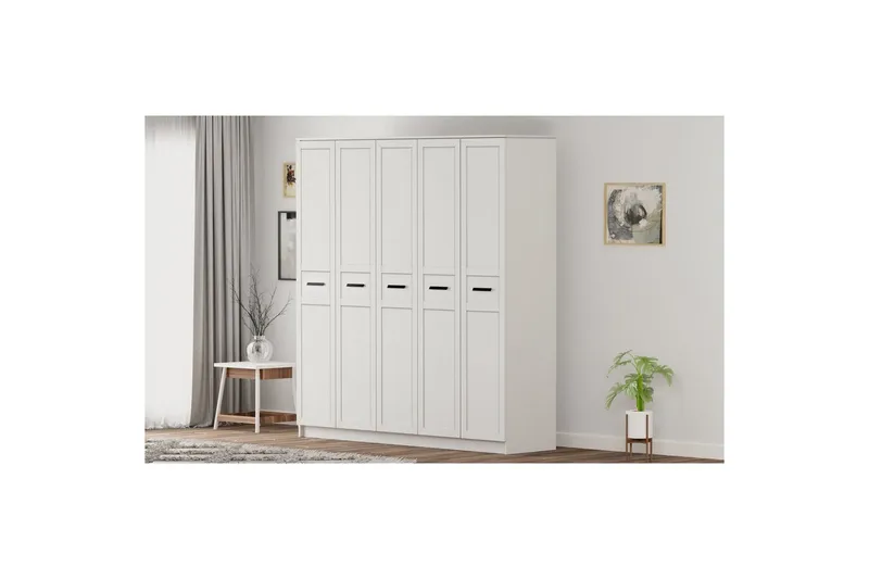Meyra Garderobe 175x184 cm - Mat Hvid - Opbevaring - Tøjopbevaring - Garderobeskabe