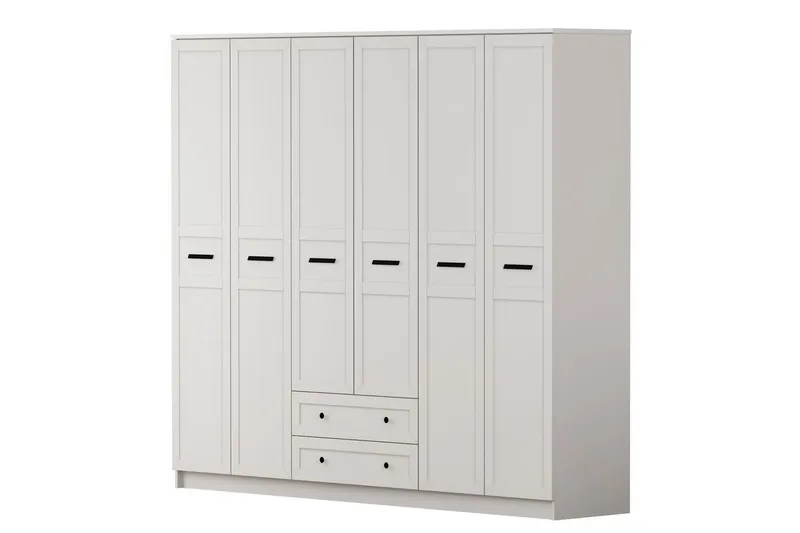 Meyra Garderobe 210x184 cm, Hvid