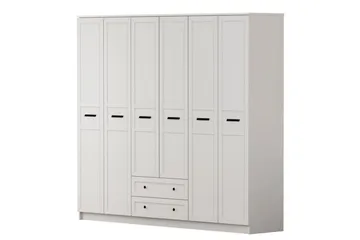 Meyra Garderobe 210x184 cm - Hvid - Opbevaring - Tøjopbevaring - Garderobeskabe