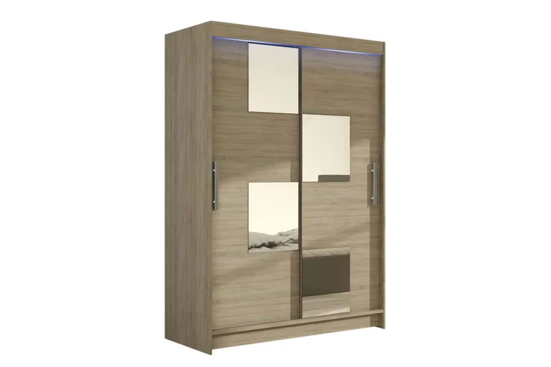 Miami garderobe 120x58x200 cm - Beige / Grå - Opbevaring - Tøjopbevaring - Garderobeskabe - Garderobeskab & klædeskab