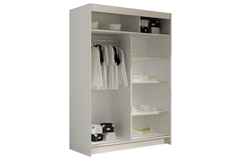 Miami garderobe 120x58x200 cm - Beige / Grå - Opbevaring - Tøjopbevaring - Garderobeskabe - Garderobeskab & klædeskab