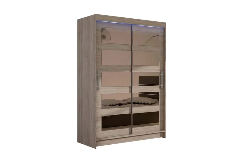 Miami garderobe 120x58x200 cm - Beige / Grå - Opbevaring - Tøjopbevaring - Garderobeskabe - Garderobeskab & klædeskab