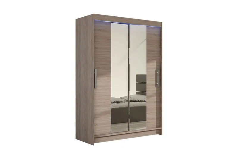 Miami garderobe 120x58x200 cm, Beige / Grå