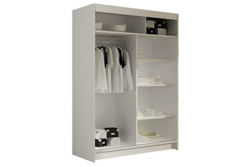 Miami garderobe 120x58x200 cm - Beige / Hvid - Opbevaring - Tøjopbevaring - Garderobeskabe