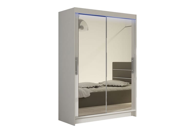Miami garderobe 120x58x200 cm - Beige / Hvid - Opbevaring - Tøjopbevaring - Garderobeskabe