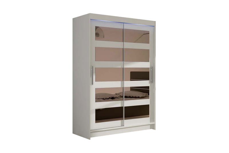 Miami garderobe 120x58x200 cm - Beige / Hvid - Opbevaring - Tøjopbevaring - Garderobeskabe