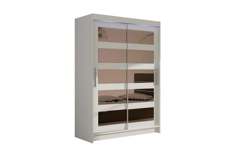 Miami garderobe 120x58x200 cm - Beige / Hvid - Garderobeskabe - Garderobeskab & klædeskab