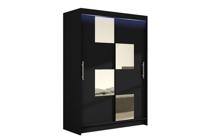 Miami garderobe 120x58x200 cm - Beige / Sort / Hvid - Opbevaring - Tøjopbevaring - Garderobeskabe