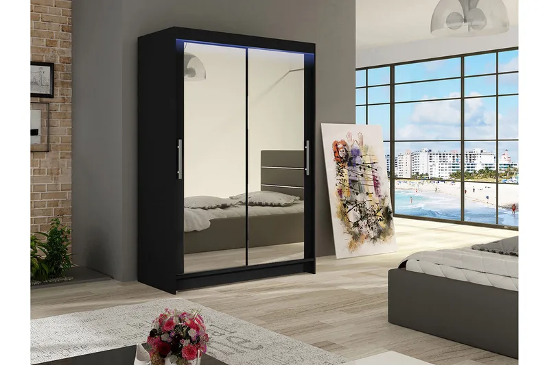 Miami garderobe 120x58x200 cm - Beige - Opbevaring - Tøjopbevaring - Garderobeskabe - Garderobeskab & klædeskab