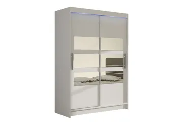 Miami garderobe 120x58x200 cm - Hvid - Opbevaring - Tøjopbevaring - Garderobeskabe