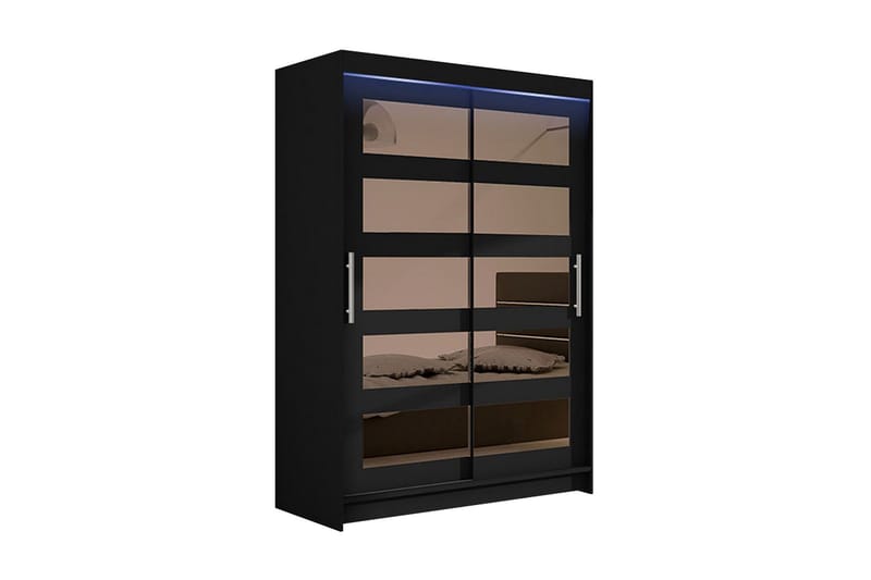 Miami garderobe 120x58x200 cm, Sort