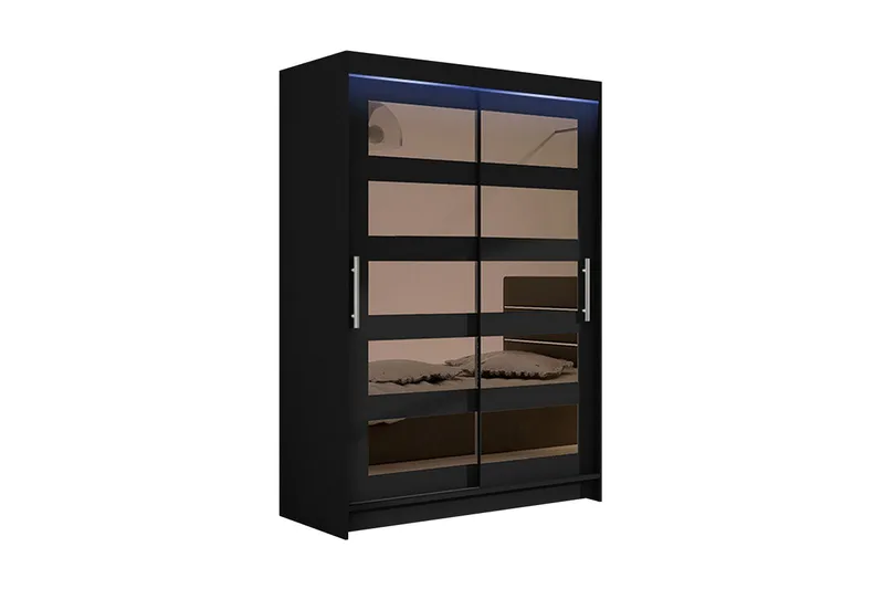Miami garderobe 120x58x200 cm, Sort