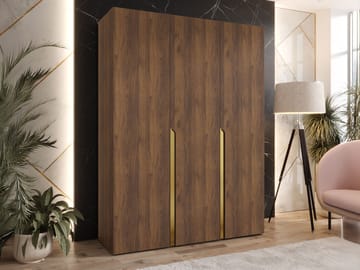 Milias Garderobe 150x202 cm - Brun/Guld - Opbevaring - Tøjopbevaring - Garderobeskabe - Garderobeskab & klædeskab