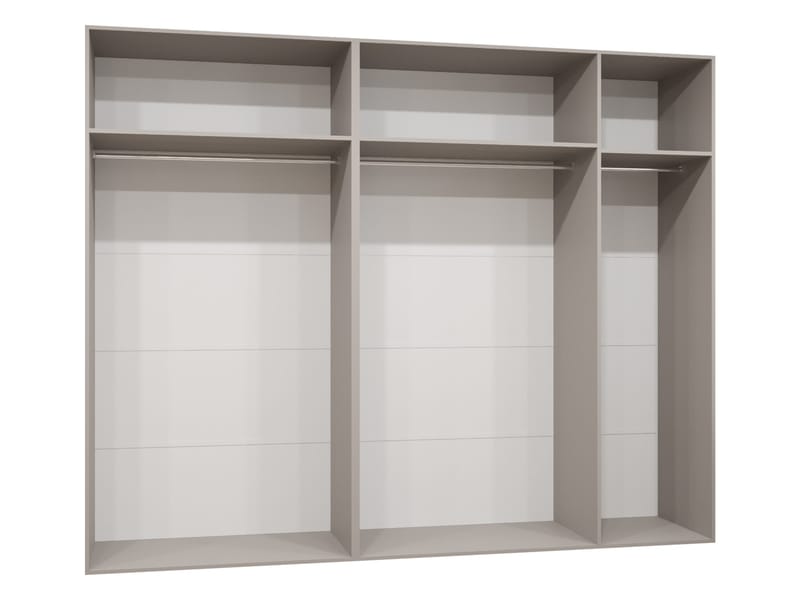 Milias Garderobe med spejl 250x202 cm - Brun/Guld - Opbevaring - Tøjopbevaring - Garderobeskabe